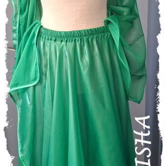 Glanzrock aus Chiffon, weit und doppellagig in grün