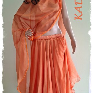 Glitzerrock mit Schleier in orange, verschiedene Längen