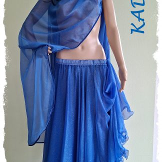 Glitzerrock mit Schleier in royalblau