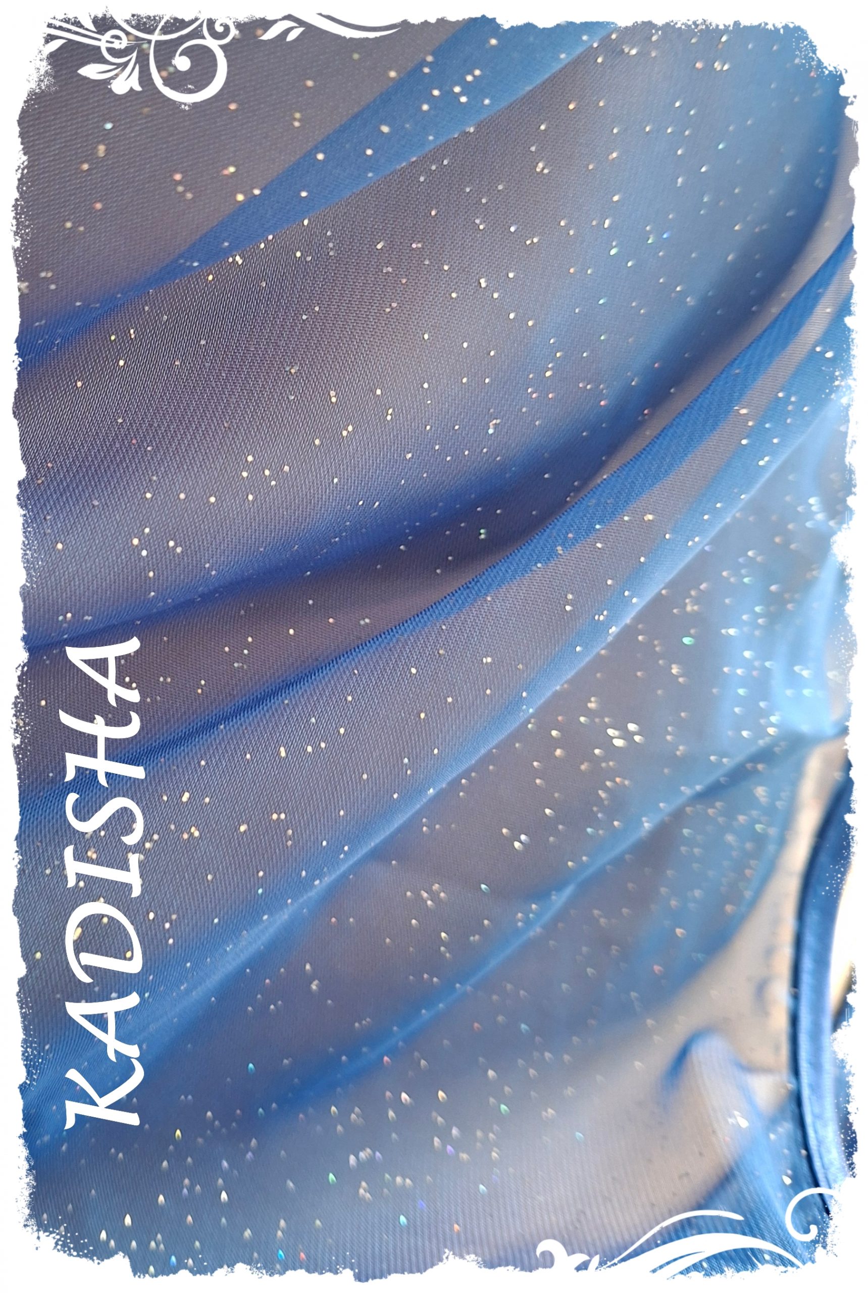 Glitzerrock mit Schleier in royalblau – Bild 2