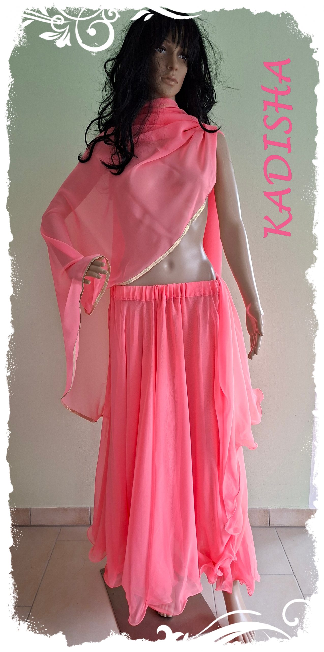 Chiffonrock 2-lagig in leuchtendem neonrot, verschiedene Längen